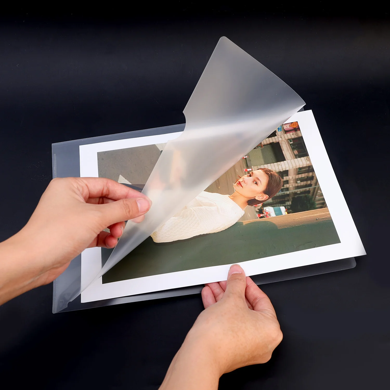 L-Type Plastic Folder Project File Transparent Clear Document Folder for A4 paperPlastic Paper Jacket Sleeves Project Folders