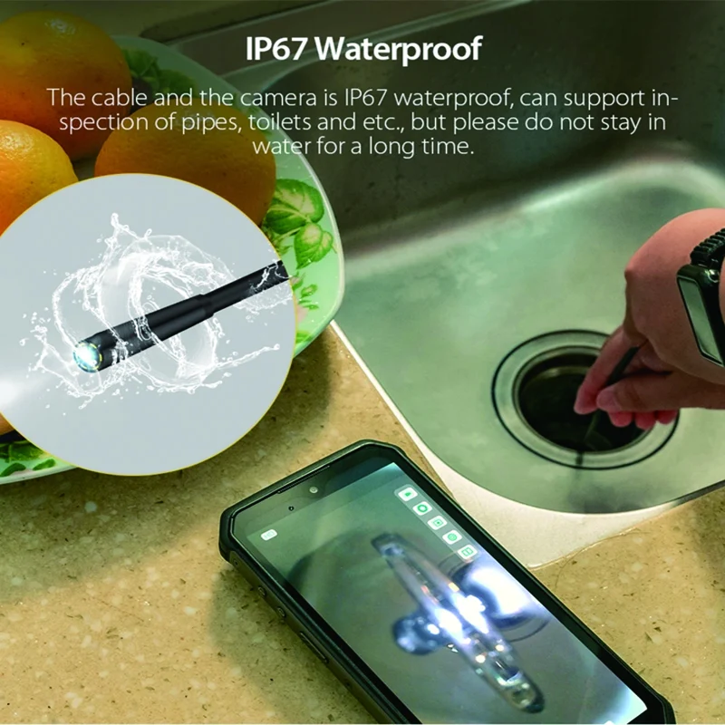 Ulefone Endoscope E1 IP67 Waterproof 3 in 1 Endoscope for Ulefone Power Armor 21 / 19 / 18T / 16 Pro / 13 / Armor Pad 5