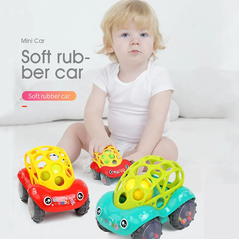 

Soft Rubber Toy For Babies Mini Car Funny Baby Rattles Toy Grasping Silicon Teether Toy Newborns Educational Toys 0 12 Months