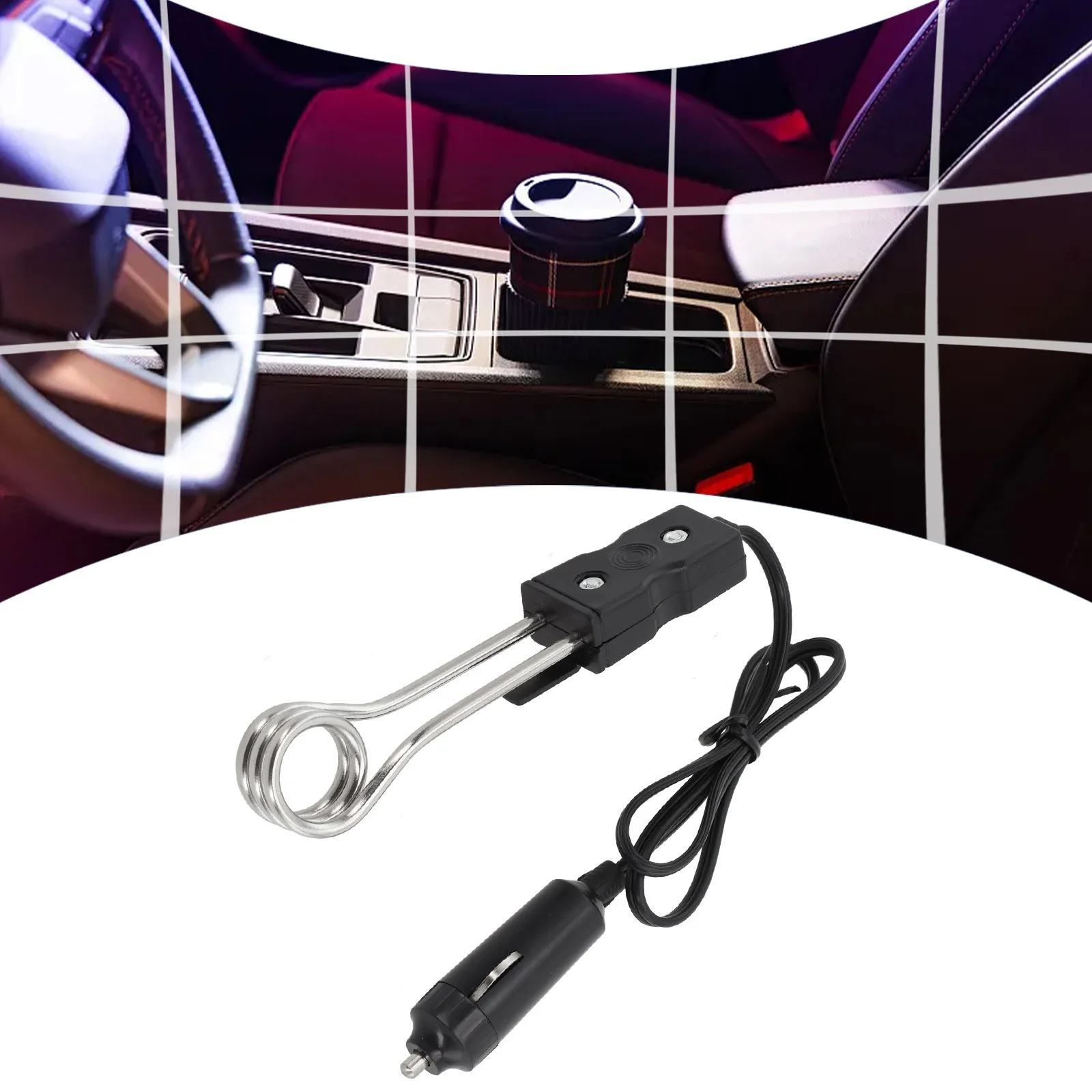 Car Immersion Heater For Warming Liquids 12V 120W Car Auto Cup Mug Water Heater Element Kettle Tea Coffee Soup For Outdoor
