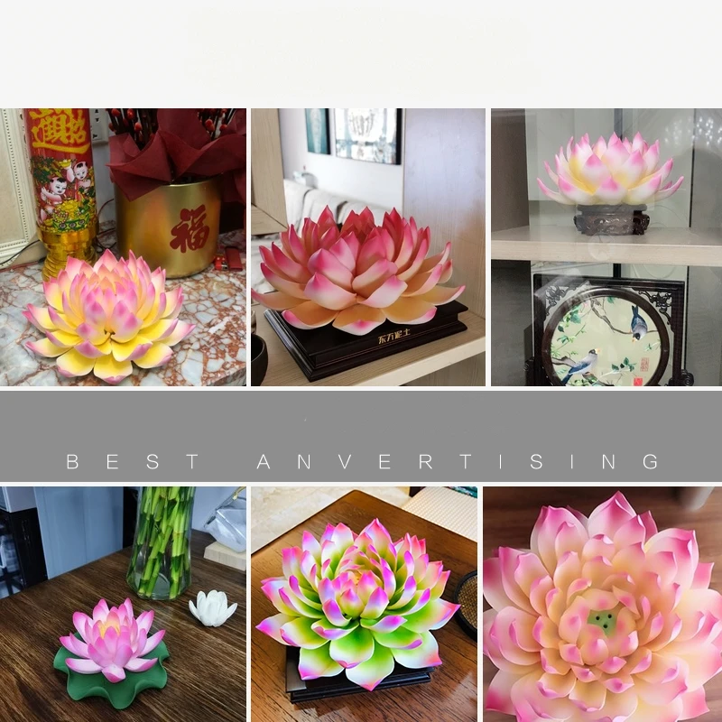 Ceramic Lotus Ornaments Handmade Chinese Lotus Zen Home Ornament Living Room Buddhist Hall Crafts Birthday Gift 0012