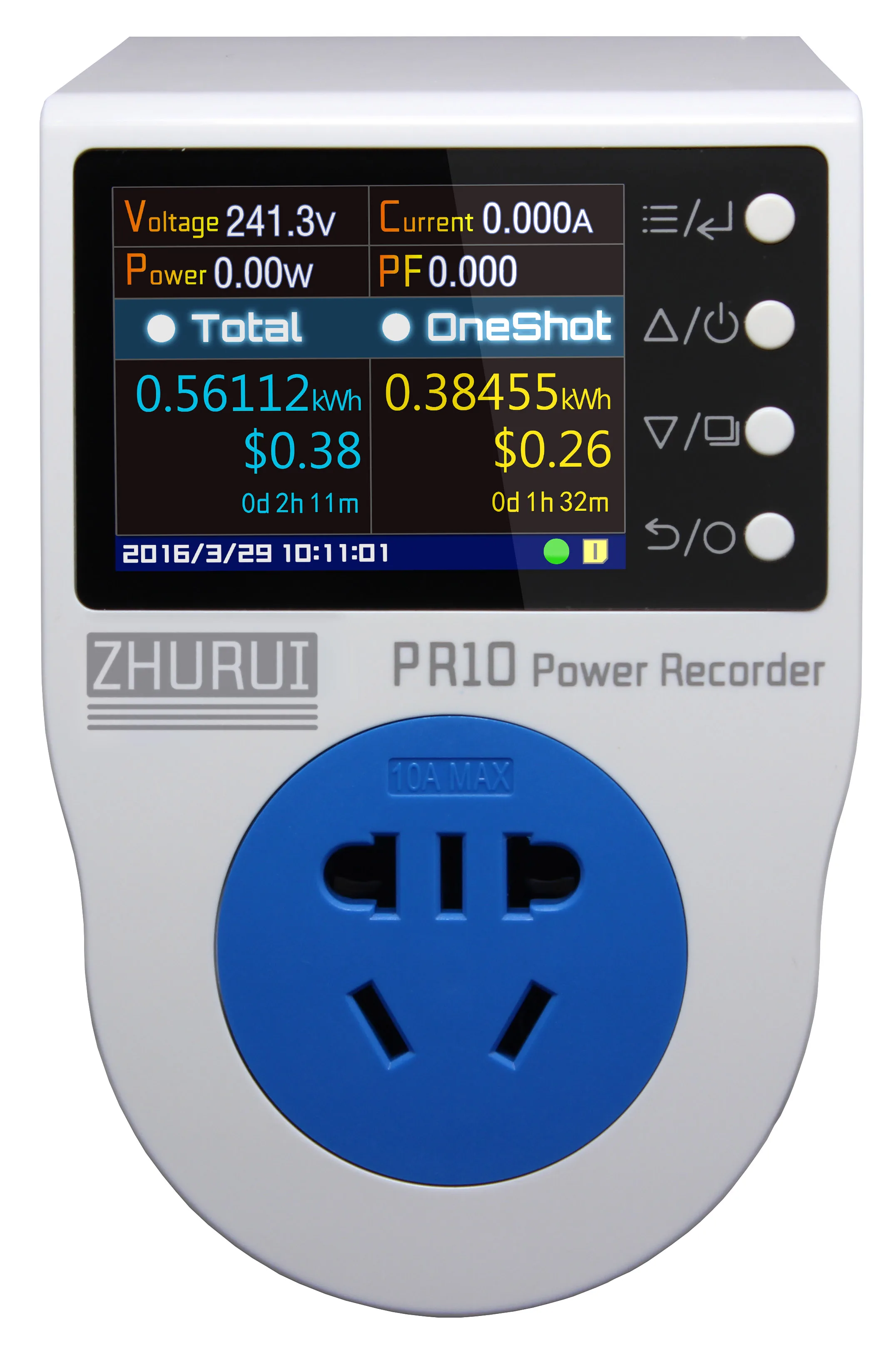 ZhuRui PR10 Power Watt Socket Energy Electricity Meter for