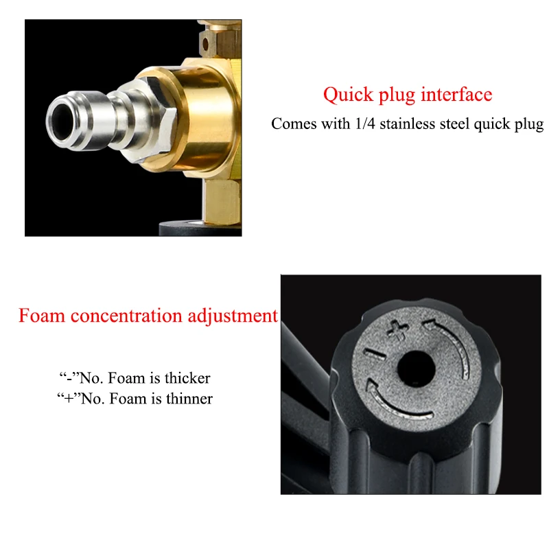 Car Wash Accessories 1L Foam Lance Snow Foam Lance With 1/4 Quick Connection Foam Cannon For High Pressure Washer Water Gun 4
