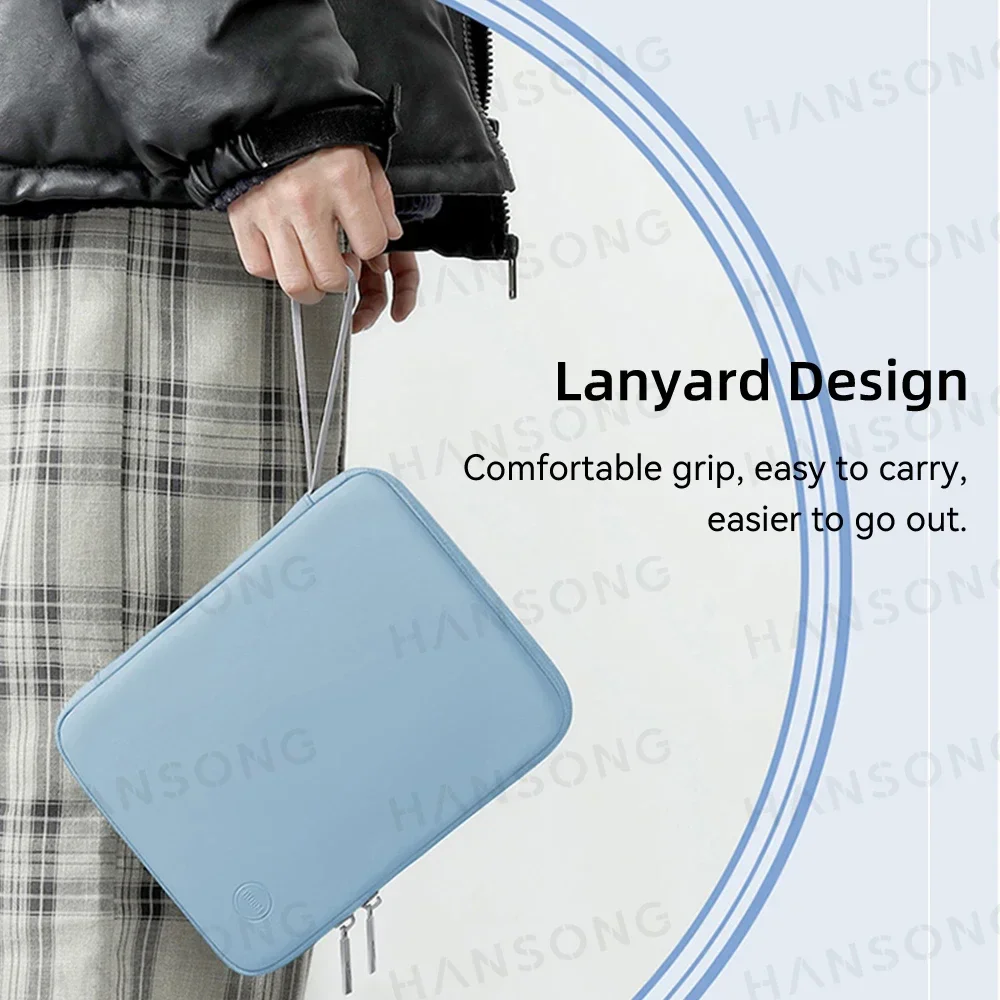Multi-Pocket Shockproof Tablet Sleeve Bag and Handbag Case, 7.9-12.9 Inch