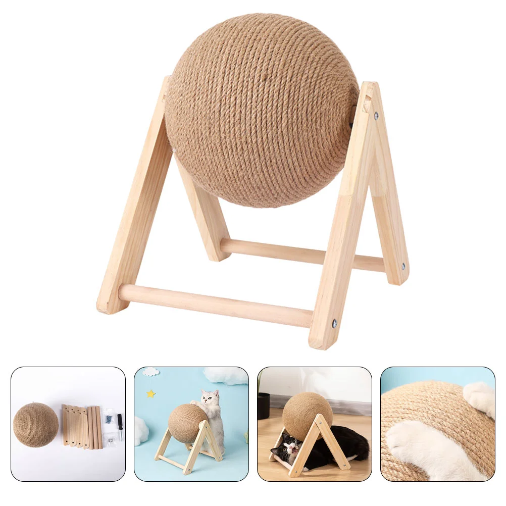 

Cat Scratcher Toy Cat Scratching Ball Toy Natural Sisal Rope Cat Scratching Ball Scratcher with Ball Cat Exercise Wheel For Cats