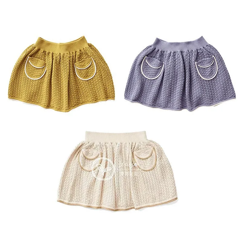Floret Forest Soor Ploom Children Summer Skirt Thin Hollow Knitted