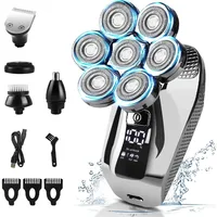 5 in1 Head Shavers for Men 7D, Cordless Bald Head Shaver Wet&Dry Waterproof Electric Razor for Men with LED Display Grooming Kit 1