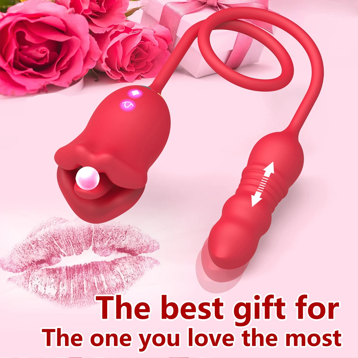Rose Tongue Licking Vibrator Female Nipple Clit Stimulator Vibrating Thrusting Dildo Clitoris Sucking Orgasm S_voghion.com