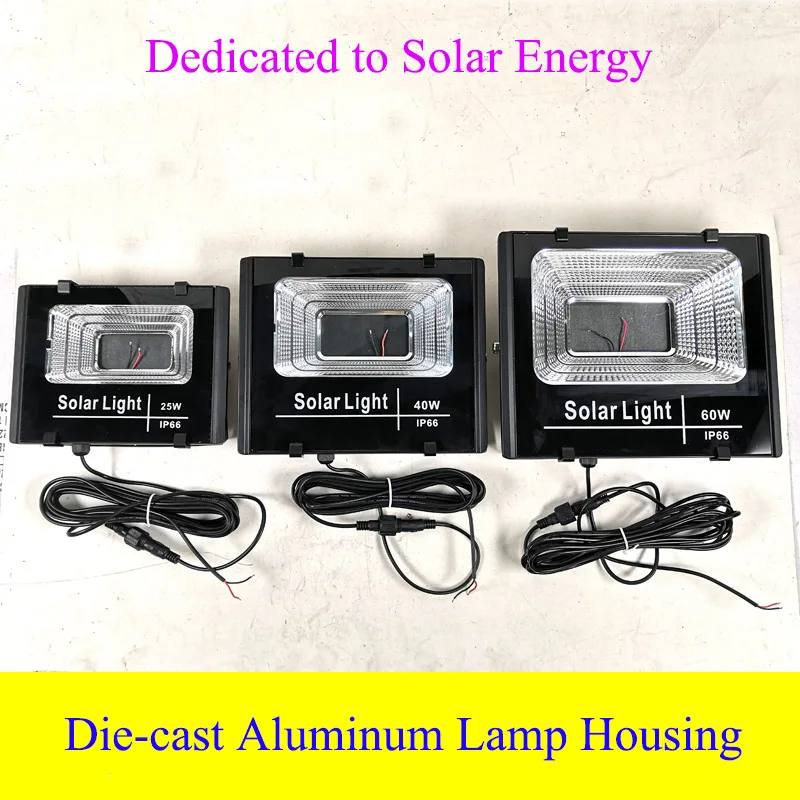 Outdoor Solar Floodlights 200W Housing 100W Waterproof Flood Light Cases Die Cast Aluminum Street Lamp Fittings 25W 40W 60W IP66