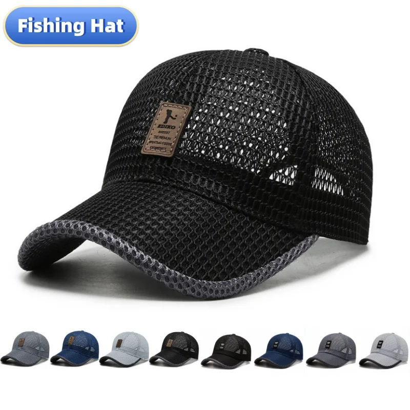 Breathable Mesh Quick Drying Fishing Hat Sunhat Summer Anti-UV Golf Baseball Hats Sports Tennis Hiking Run Cap Sunshade Visors