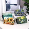Ins Oil Painting Paper Box Leather Tissue Cover Car Creative Desktop Student Dormitory Office Storage for Living Room Bedroom 1