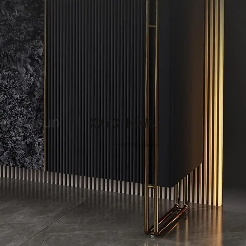 Italian Black Marble Sideboard For Decoration Kitchen et Multi-drawers Furniture Narrow Entrance Cabinet In The Living Room