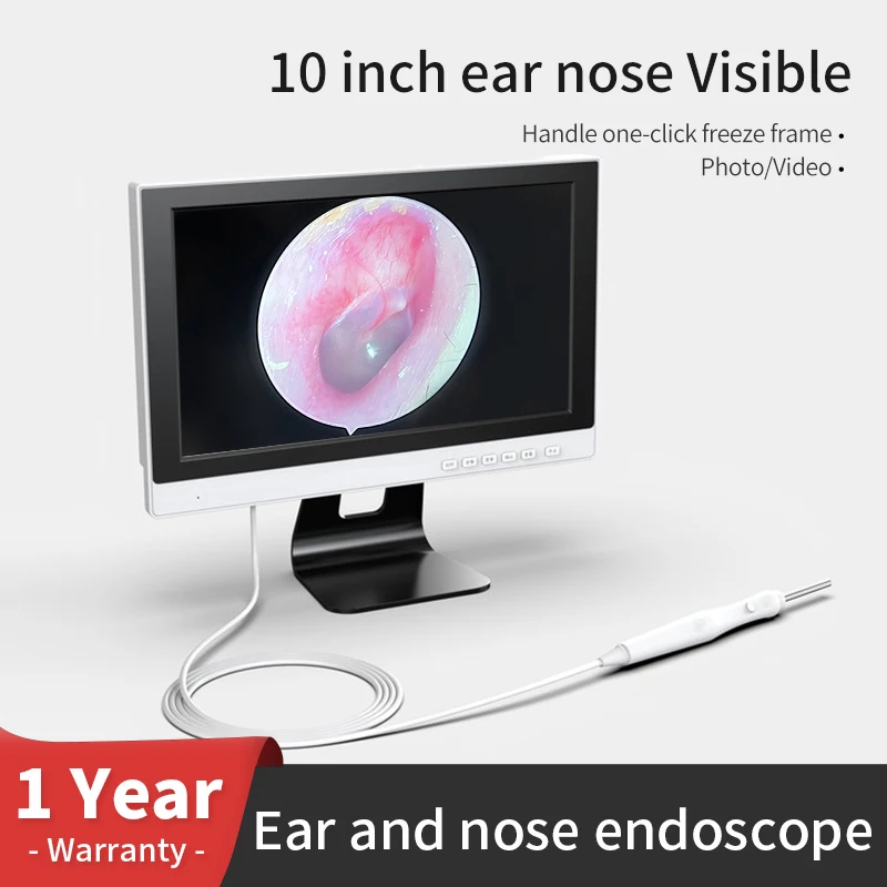 ENT Endoscope 3.2mm 500W Pixel 10-inch Visual ENT Ultra-clear Screen Can Take Pictures and Videos Low-temperature Lens Endoscope