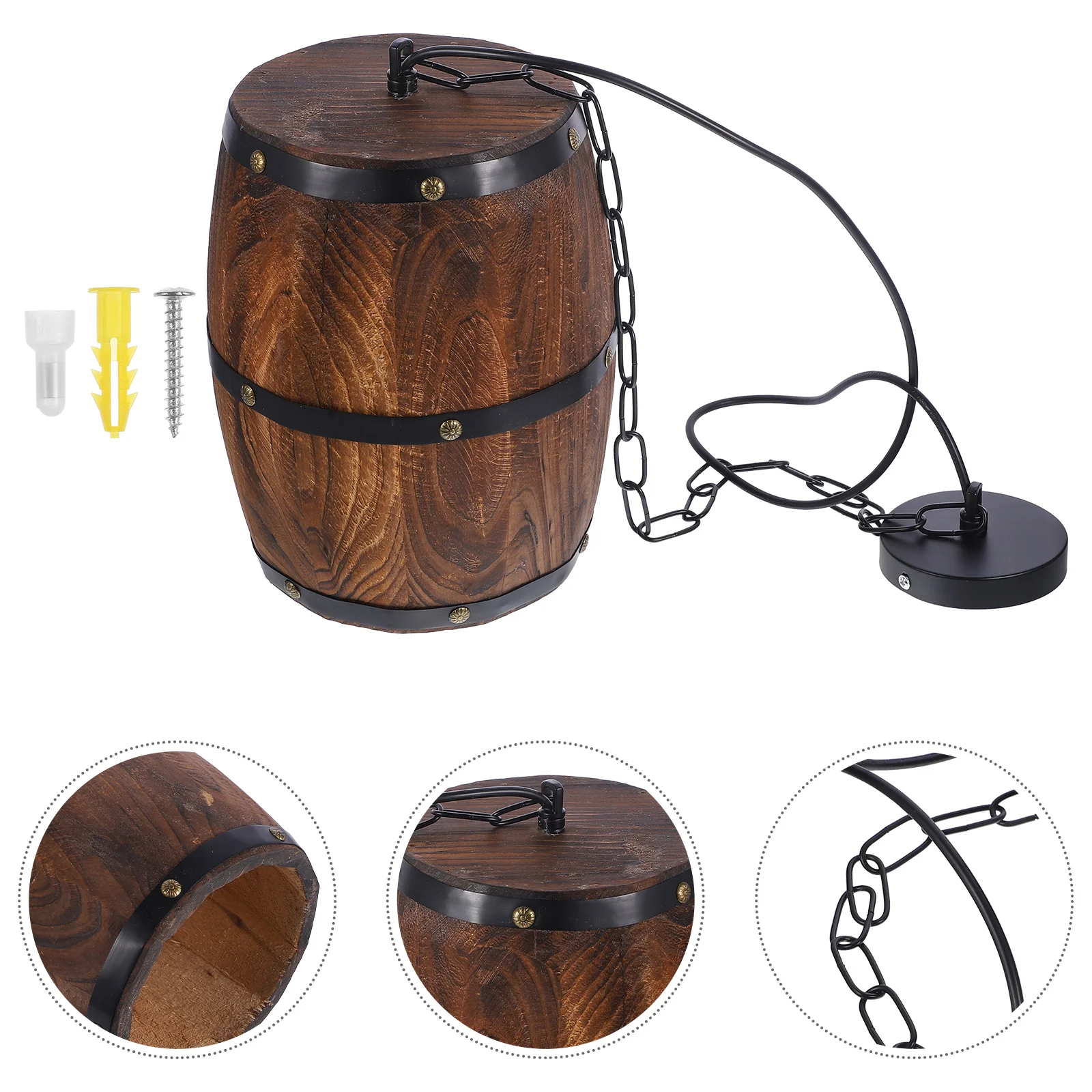 

Retro Chandelier Pendant Light Shade Living Room Lights Ceiling Dining Staircase Wood Bedroom Barrel