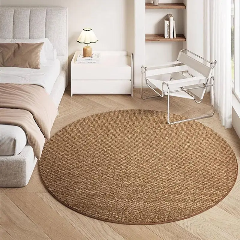 Tapis rond tissé minimaliste japonais Zen pour bébé et animal de compagnie, antidérapant, doux, durable, lavable, pour salon, thérapeutique