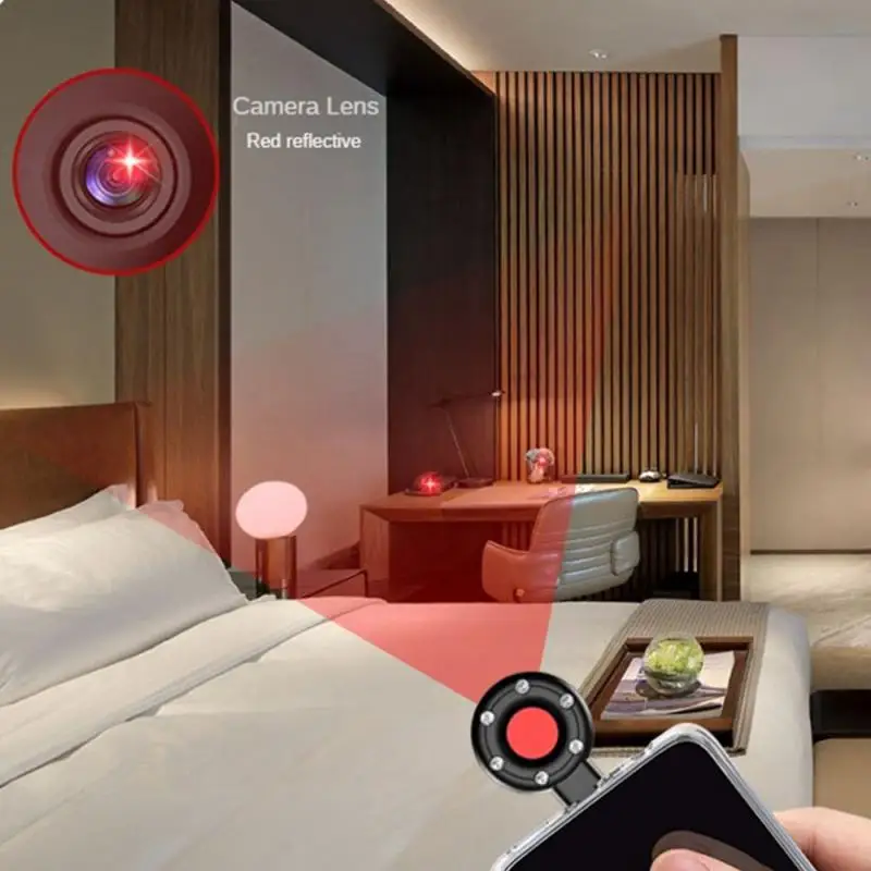 Type-C Portable Camera Detector Rf Detector IR Alarm for Outdoor Travel Hotel Rental Anti Candid Hidden Camera Finder Led Light