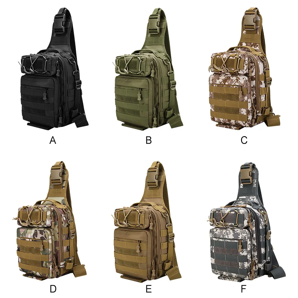 

Man Chest Bag Outdoor Camping Hiking Camping Water-resistant Breathable Nylon Shoulder Pouch Camouflage 1
