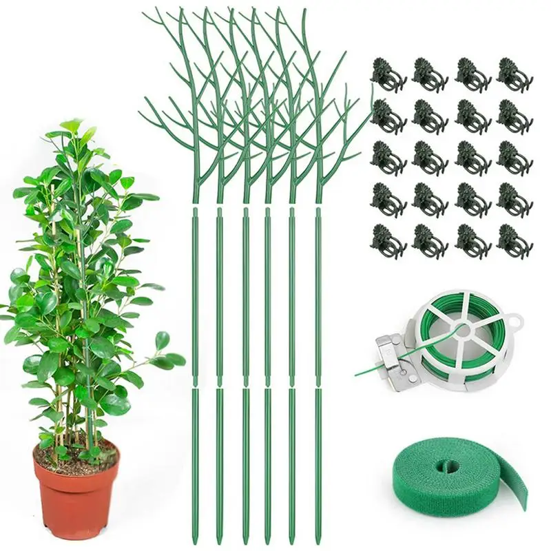

Plant Stakes And Supports Twig Plant Sticks 6-Piece-Set Durable Plant Support Structures Detachable Stakes For Climbers