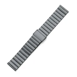 Elegant Stainless Steel Metal Strap, 20mm 22mm Band Bracelet - 22mm (Grey)