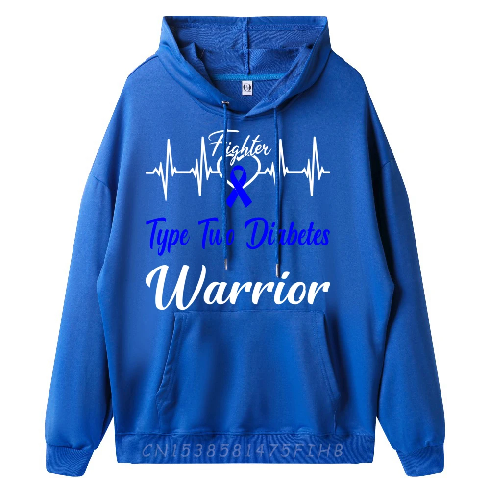 Hoodies Type Two Diabetes Diabetic T2D Hoodies Summer Retro Casual long Sleeve Round Collar Man Sweatshrt Casual Type Two Diabetes Diabetic T2D Fighter Warrior Heartbeat cailan