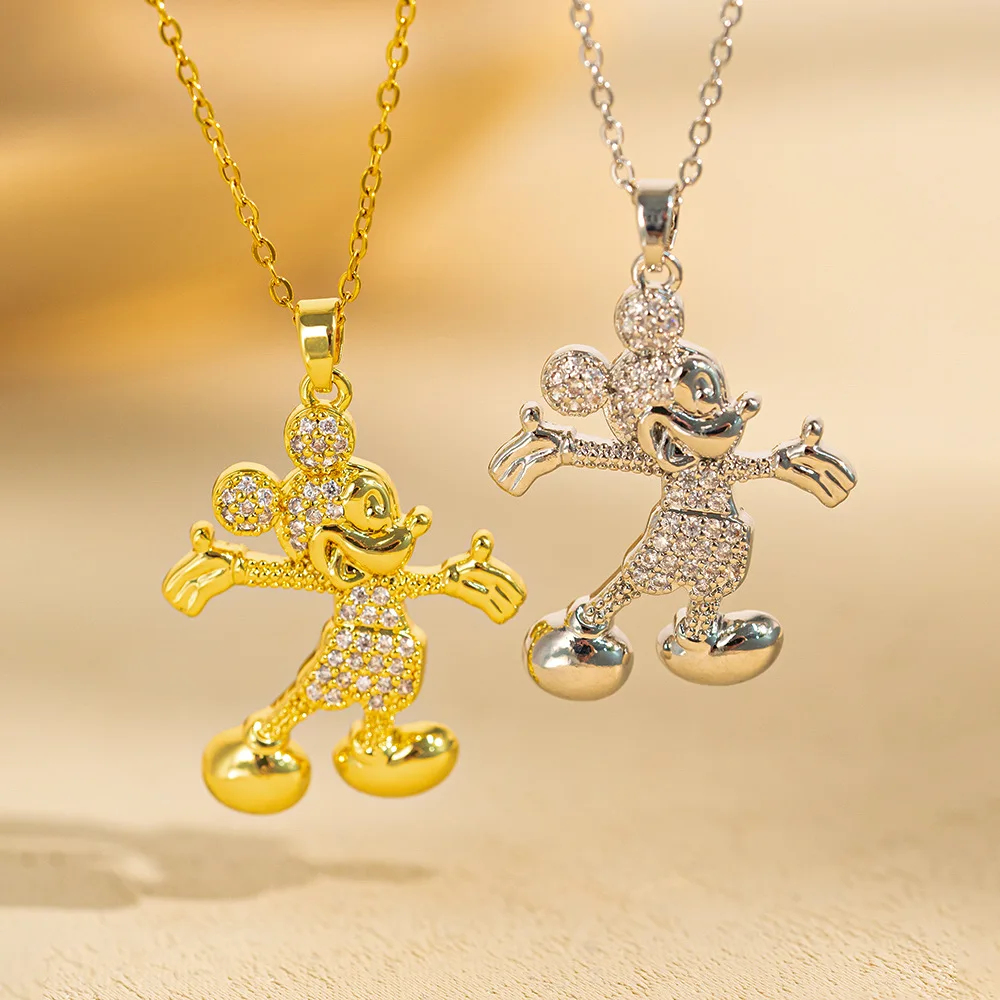 

fashion cute cartoon Disney Mickey Minnie necklace collarbone chain beauty gifts forwomen girl daily Accessories