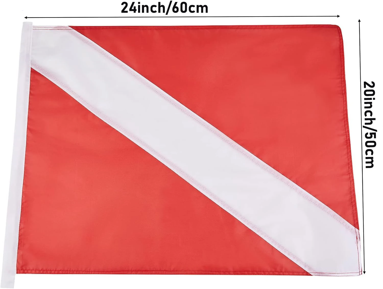 Diving Flag-20" x 24" Extra Large Double Stitched Nylon Legal Size Flag for Scuba Diving, Freediving, Snorkeling and Boating diving flag