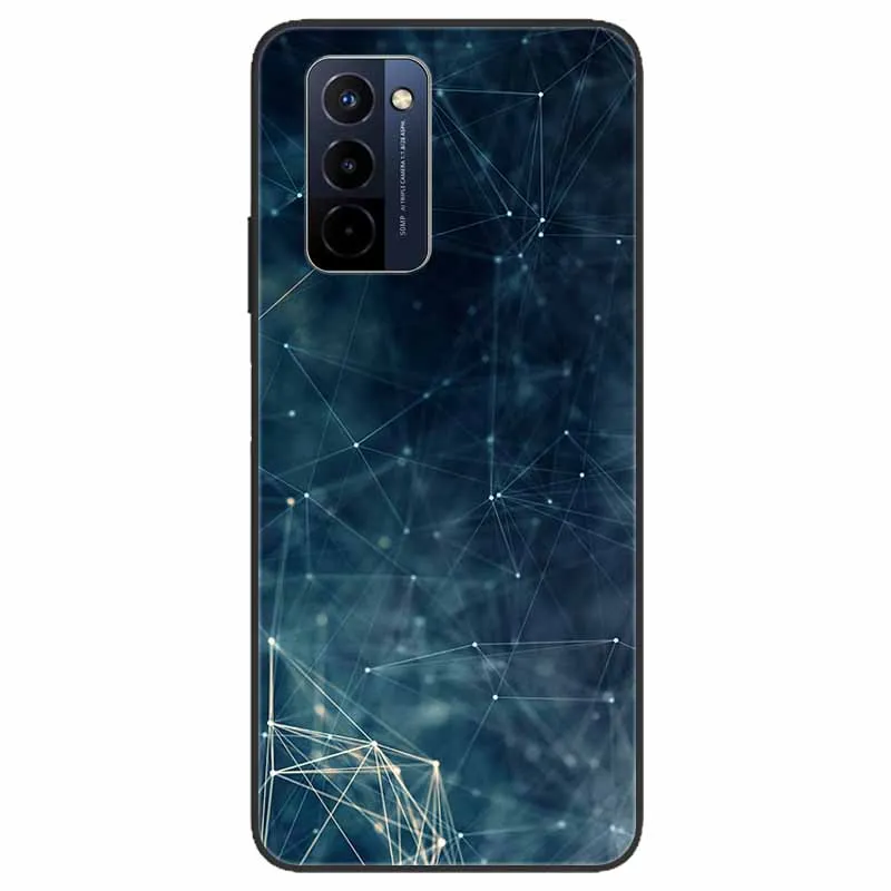 Stylish Black TPU Soft Silicone Bumper Case with Cartoon Flowers and Animals Design