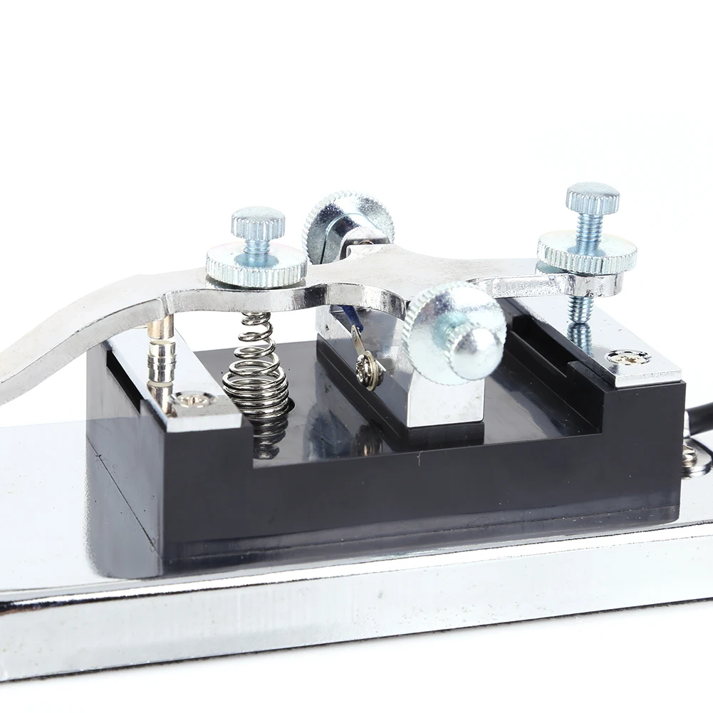 Stainless Steel CW Telegraph Shortwave Radio DIY Telegraphing Key Morse Key Shortwave Radio Communication Teaching Aids
