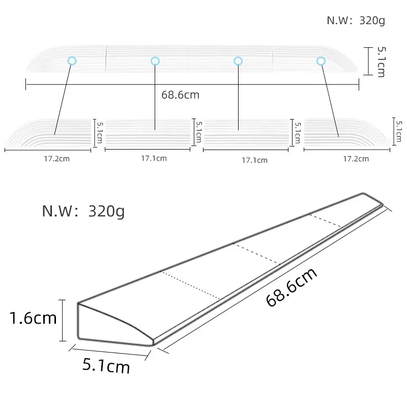 Anti-Slip Lightweight TPE Threshold Ramp