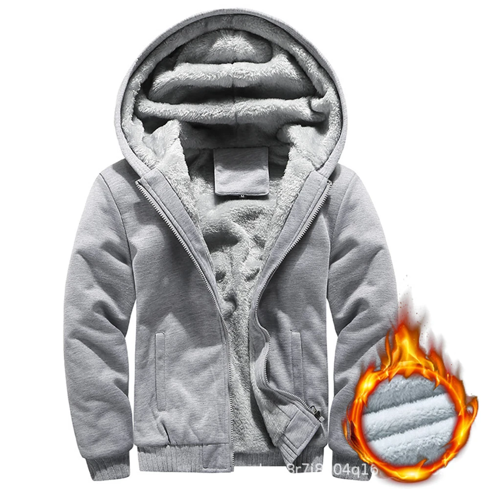 Winter Hoodie Jacket Men Sports Thick Hoodies Sweatshirts Sports Coat Fur  Lined Warm Zip Up Hoodie Casual Sweatshirt Plus Size - AliExpress