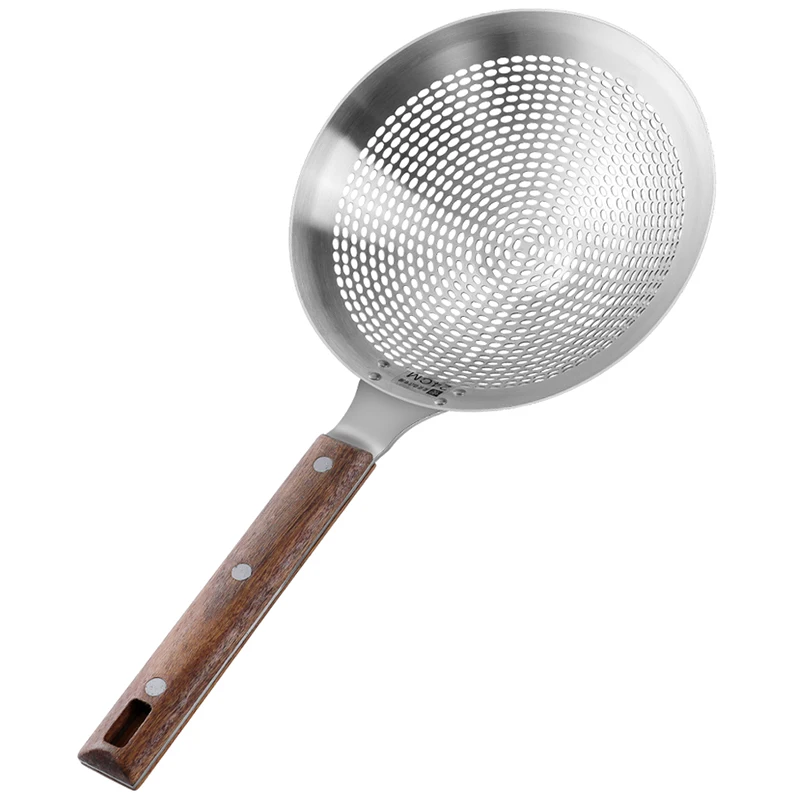 Extra Large Kitchen Strainer Skimmer With Sturdy Wood Handle 304
