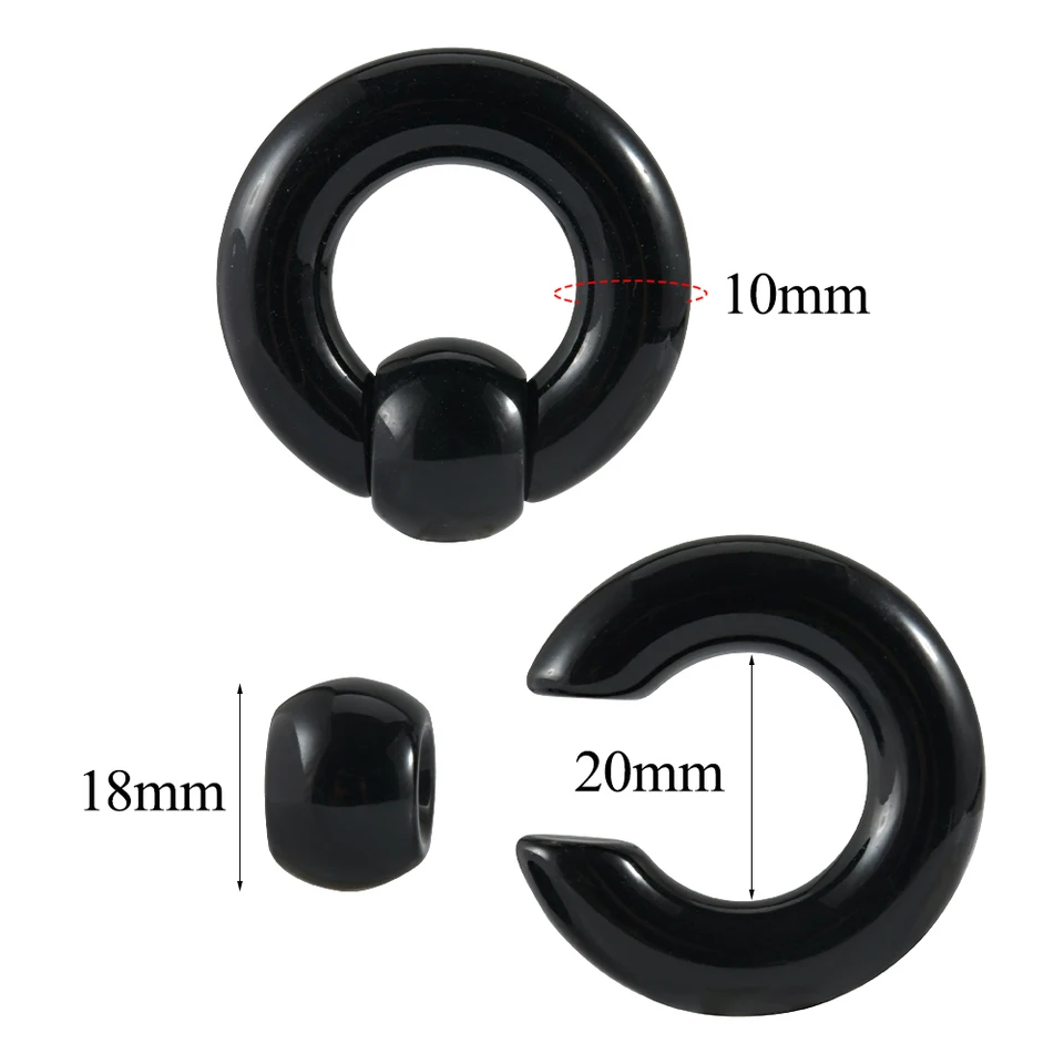1 Paar Acryl BCR Große Große Größe Riesen Captive Bead Ring Ohr