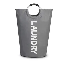 Deluxe Oversized Waterproof Laundry Basket with Comfort Grip - Foldable, Versatile Home Storage Solution (Light Grey)