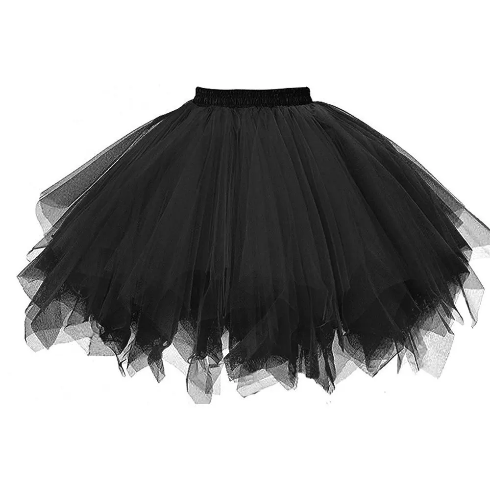 Women's Tutu Skirt 50s Rockabilly Petticoat Ballet Underskirt Elastic High Waist Ballet Skirt Dance Dress Costume Party Skirt 2