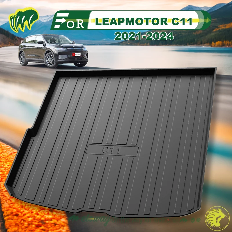 

For LEAPMOTOR C11 2021-2024 TPE Custom Fit Car Trunk Mat All Season Black Cargo Mat 3D Shaped Laser Measured Trunk Liners