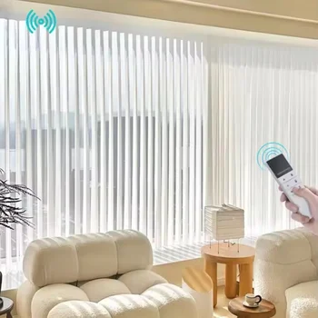 Motorized Smart Vertical Sheer Blinds – Remote & Voice Control 1