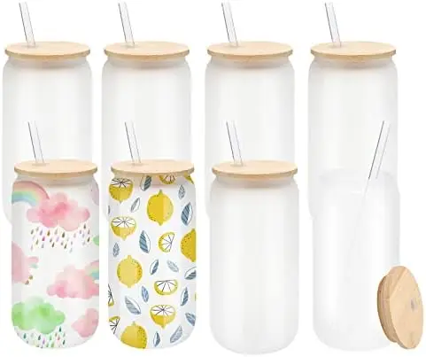 

Pack Sublimation Beer Drinking Cups with Bamboo Lids & Straw 18oz Three galloon beverage dispenser Vasos desechables para raspad