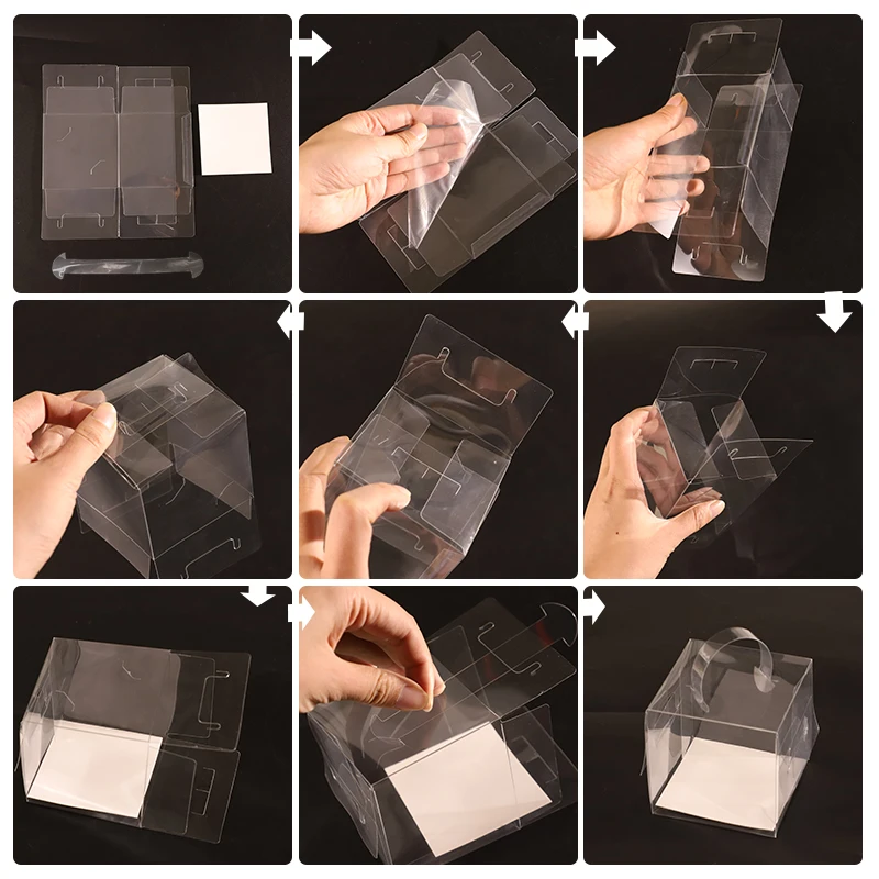 Transparent Cake Box Plastic Dessert and Cupcake Packaging Box with Handle, Portable Gi... - SKU PGWB1026 - UGI Packaging