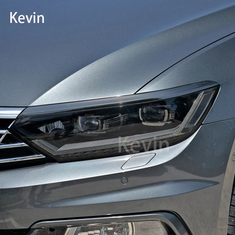 

Аксессуары для автомобильных фар VW Passat 2015-2023, искусственная прозрачная Дымчатая черная наклейка из ТПУ