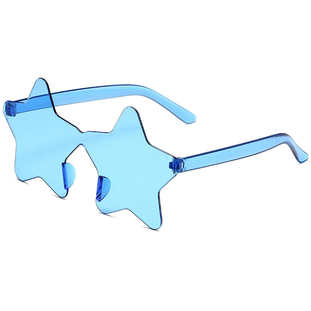 1Pc Frameless Star Shaped Solid Color Glasses For Cosplay Eyewear Cool Disco Glasses For Women Men Fashion Pentagram_voghion.com