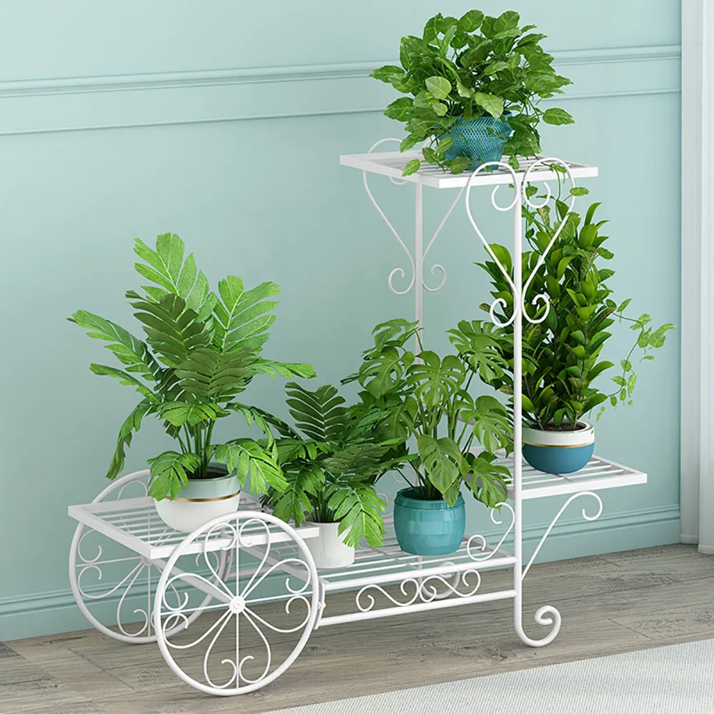 Outdoor Multilayer Plant Stands Iron Plant Stands Stylish And Beautiful Structure Stable Load Bearing Strong Encryption Mesh
