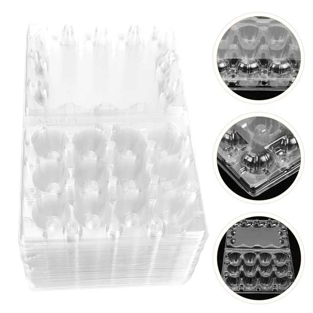 5 Packs Plastic Egg Cartons Bulk Empty Clear Egg Tray Egg Carton