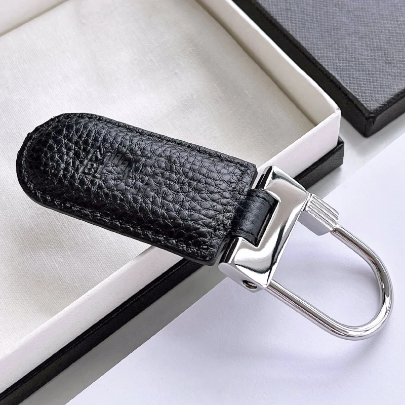 LJ2 Luxury MB Keychain Leather Car Key Chain 316 Stainless Steel Ring Classic Casual Gift For Men