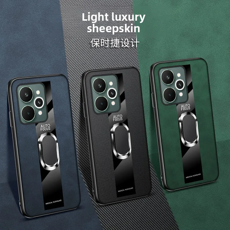 Leather Skin-Friendly Anti-Drop Stand Case in Business Style