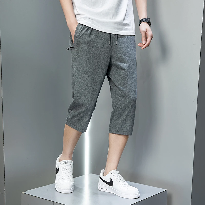 Adult Casual Sweatpants Men Casual Pants Fitness Men Sport Outdoor Shorts Black Jogger Track Shorts