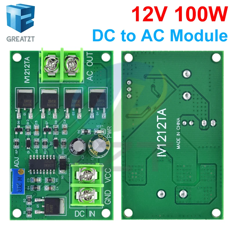 Trasformatore inverter di potenza DC-AC da 100 W DC 12V a AC 12V Generatore di segnale a onda quadra Regolatore di tensione Scheda convertitore di potenza - immagine 6