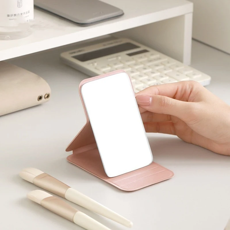Hand-held Desktop Stand Folding High Definition Makeup Mirror Light Weight Easy To Carry Vanity Cosmetic Tools makeup mirror magnifying mirror hand holding mirror
