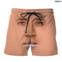 Nicolas Cage Funny Face Graphic Beach Shorts Men Cool 3D Printed Board Shorts Swimsuit Summer Hawaii Swim Trunks Kids Ice Shorts 1