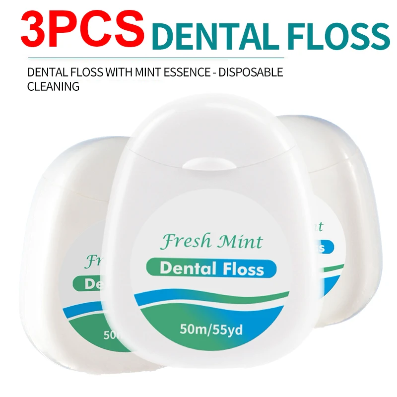 3pcs White Mint Dental Floss Roll - Ultra-Fine Household Light Luxury ...