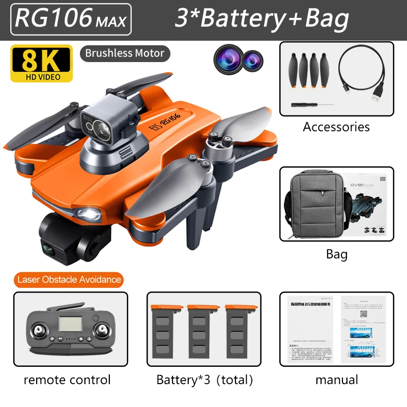 remote control helicopter with camera 2022 New RG106 Drone 8k Dual Camera Profesional GPS Drones With 3 Axis Brushless Rc Helicopter 5G WiFi Fpv Drones Quadcopter Toy rc helicopter big size RC Helicopters